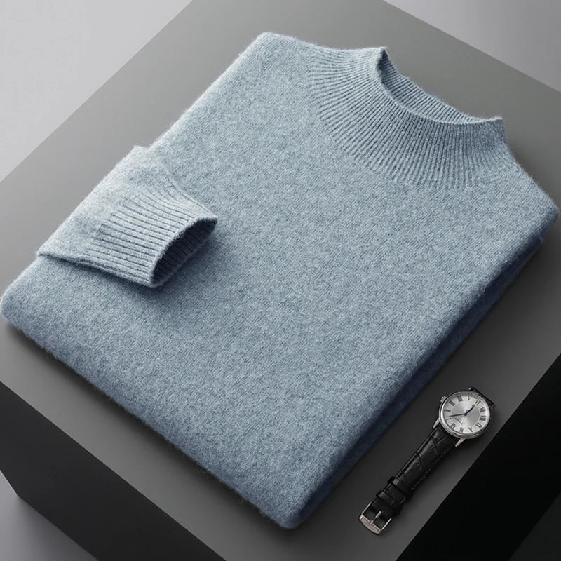 Regular Fit Wool Knit Semi Turtleneck Sweater