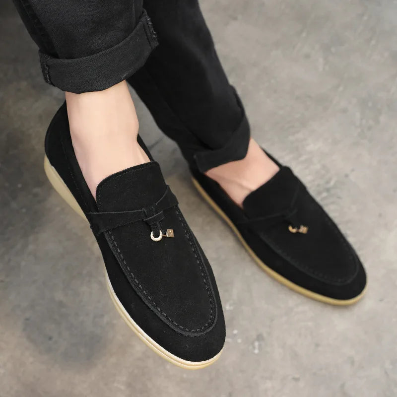 Men's Loafers – Suede – Slip-on Design – Rubber Sole – Minimalist Smart-Casual