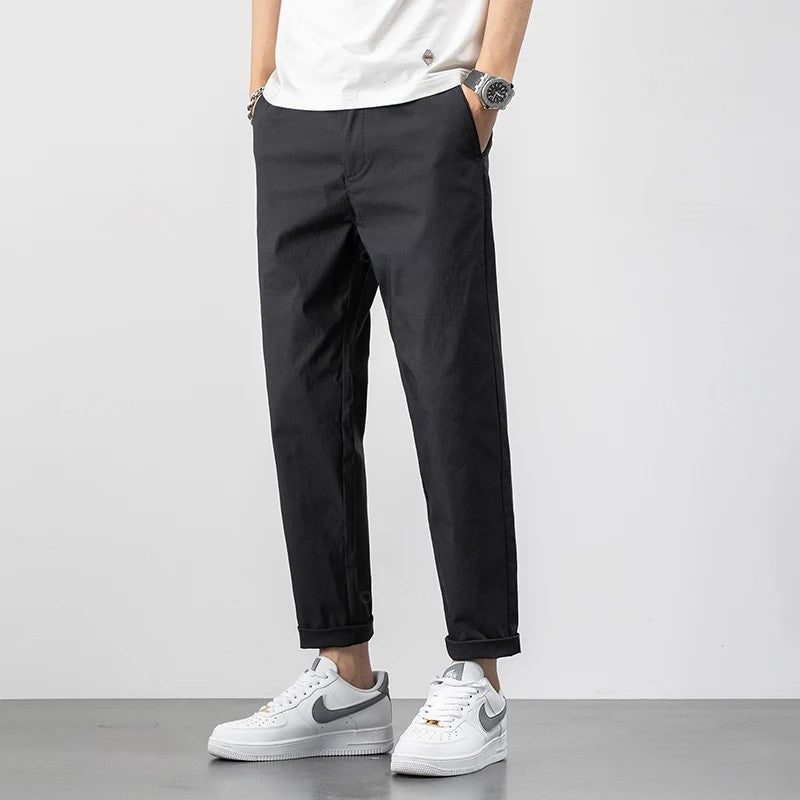 Men's Chinos – Relaxed Fit – Light Cotton – Ankle Tapered – Full Length