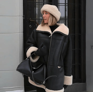 Oversized Plush Lined Shearling Jacket