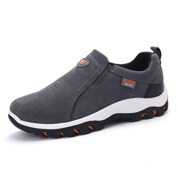 Herresko - Slip-On Sneakers - Ruskind - Åndbar og Stødabsorberende - Skridsikker Sål