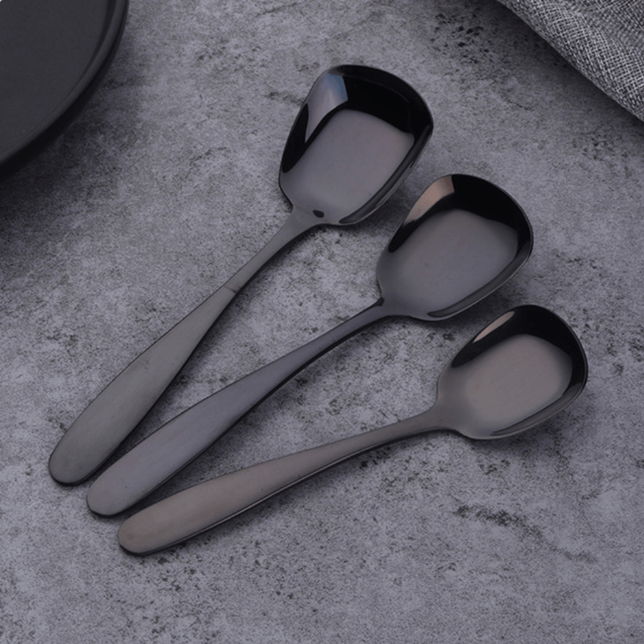 Minimalist Stainless Steel Rounded Square Serving Spoon