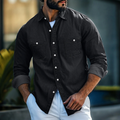 Men's Shirt – Denim – Regular Fit – Long-Sleeved – Button Closure with Chest Pockets