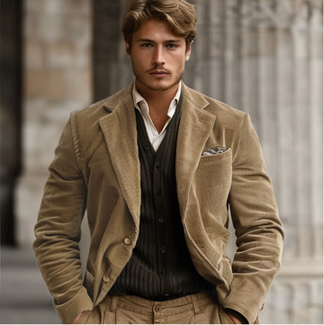 Corduroy Tailored Fit Notch Lapel Jacket