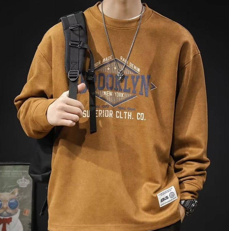 Soft Textured Graphic Print Sweatshirt
