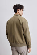 Men's Jacket – Relaxed Fit – Woven Cotton Blend – Button Closure – Classic Collar