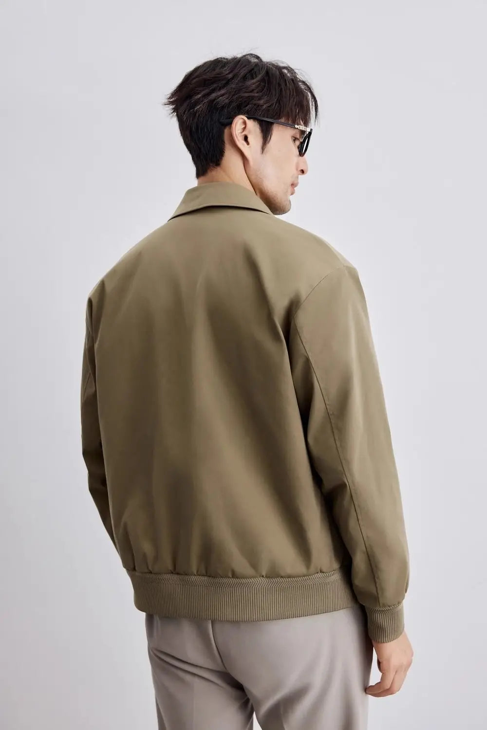 Men's Jacket – Relaxed Fit – Woven Cotton Blend – Button Closure – Classic Collar