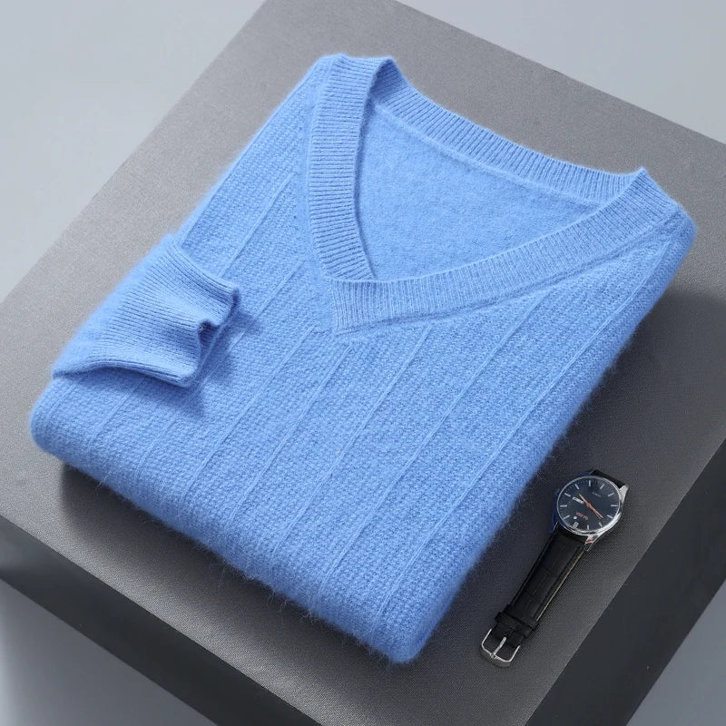 Wool Blend Loose Fit V-Neck Sweater
