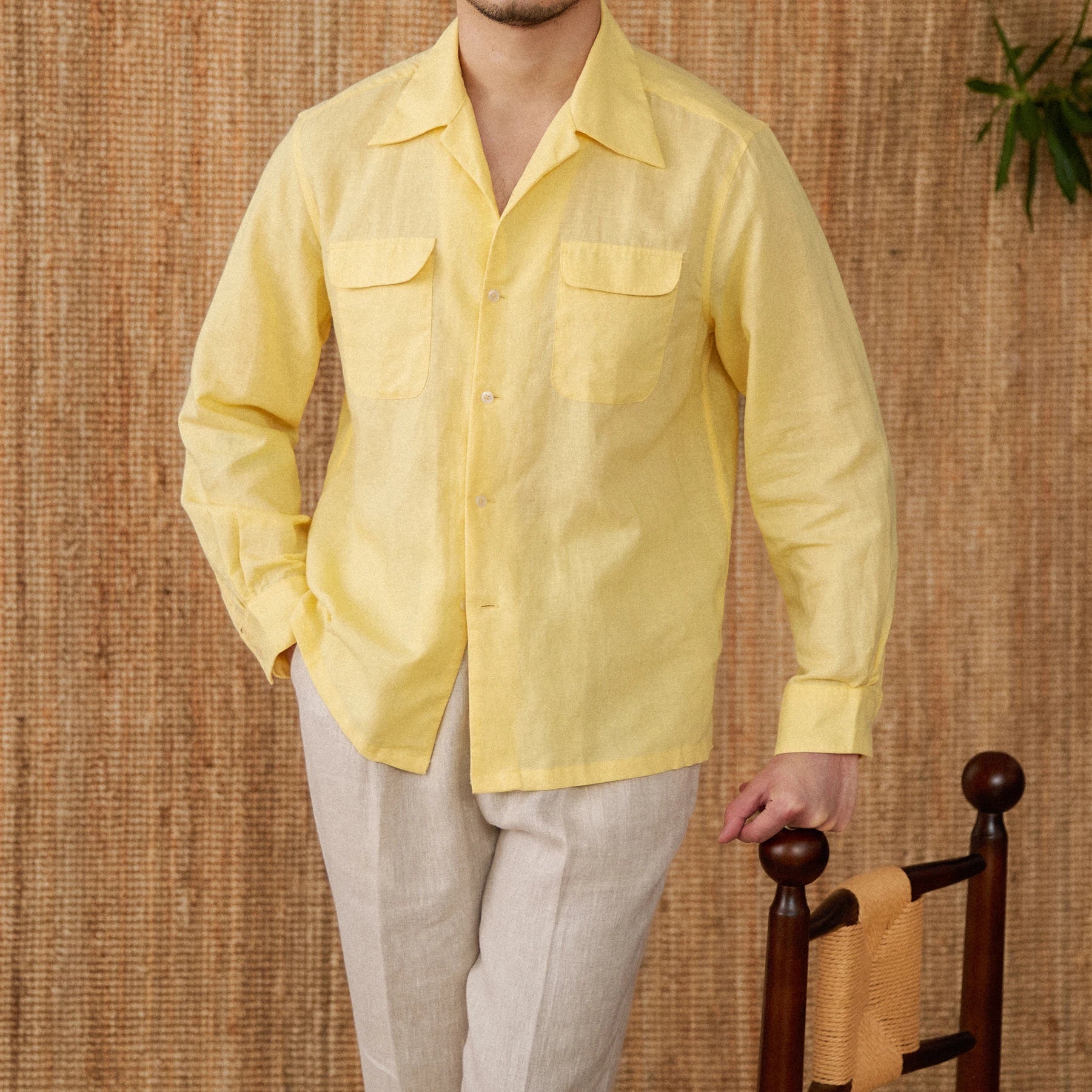 Men's Shirt – Linen – Relaxed Fit – Long Sleeves – Button Closure – Breathable