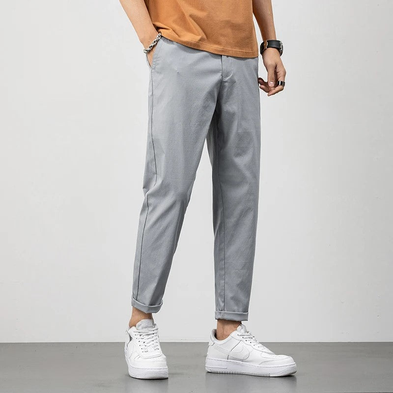 Light Cotton Relaxed Fit Ankle Tapered Chinos