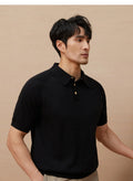 Men's polo shirt – tailored fit – soft cotton knit – short-sleeved design
