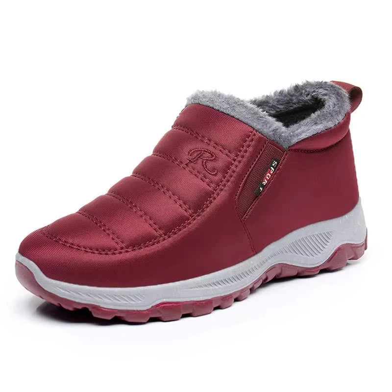 Quilted Waterproof Faux Fur Lined Ankle Boots