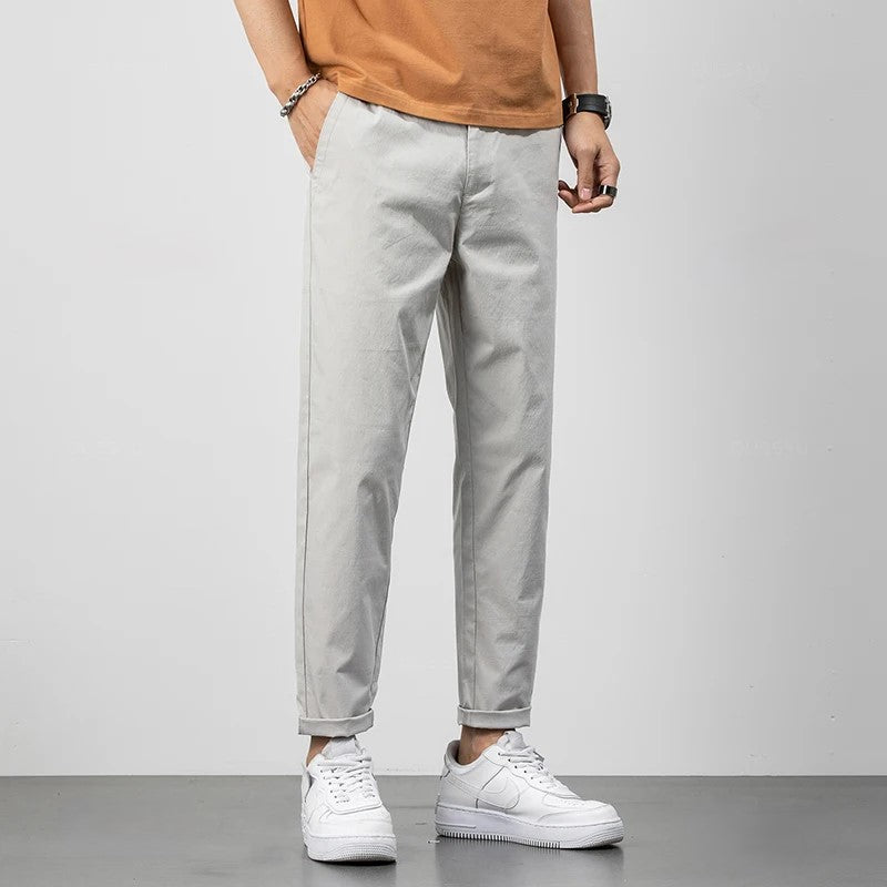 Light Cotton Relaxed Fit Ankle Tapered Chinos
