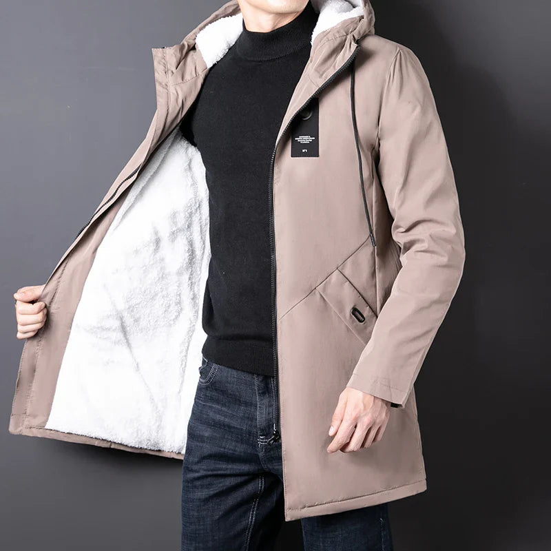 Fleece Lined Hooded Relaxed Fit Coat