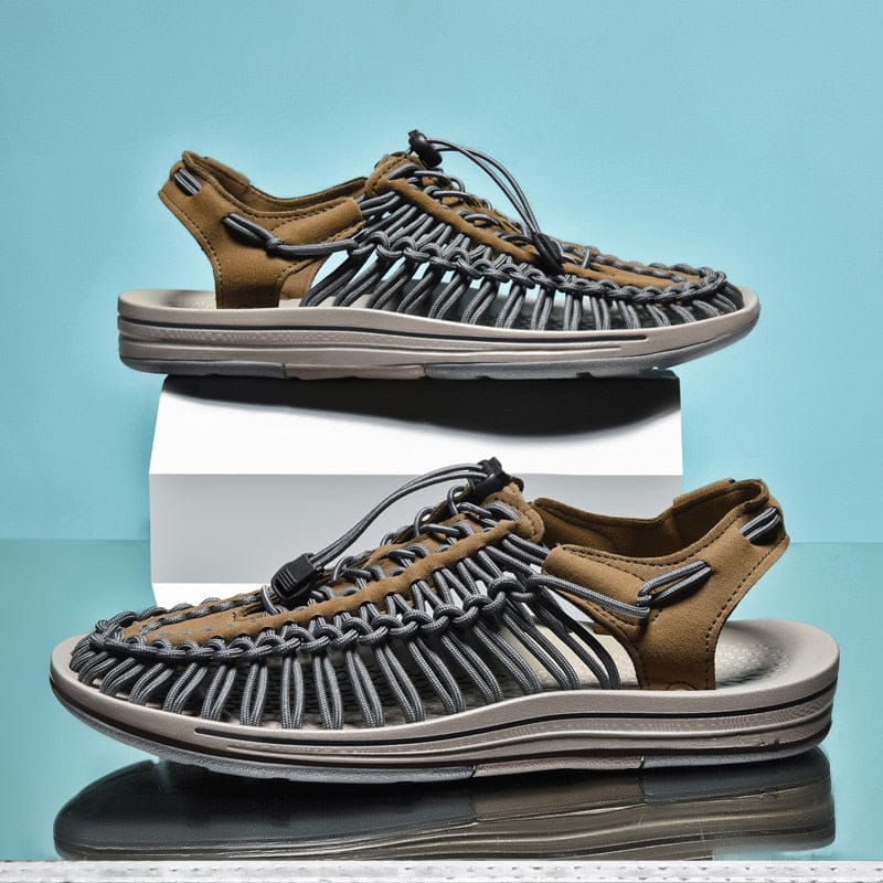 Unisex Sandals – Open Toe – Woven Upper – Adjustable Lacing – Rubber Sole