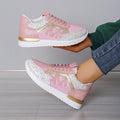 Women's Sneakers – Low Profile – Breathable Mesh – Shock-Absorbing Comfort – Lace-Up Closure
