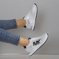 Women's Sneakers – Low Profile – Breathable Mesh – Shock-Absorbing Comfort – Lace-Up Closure