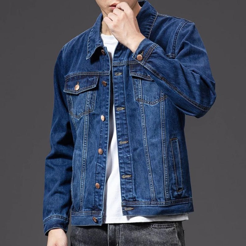 Structured Fit Button Front Denim Jacket