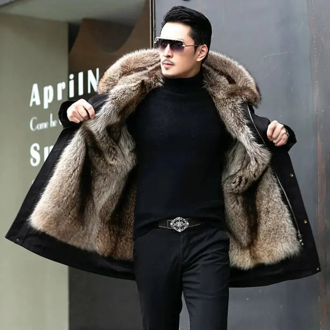 Fur-Lined Weather-Resistant Parka Jacket