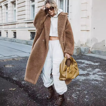 Oversized Plush Fuzzy Longline Coat