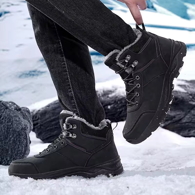 Faux Fur Lined Synthetic Ankle Boots