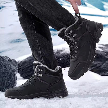 Faux Fur Lined Synthetic Ankle Boots