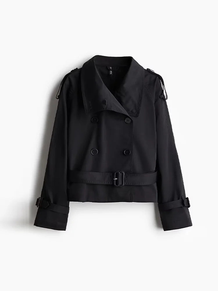 Tailored Double Breasted Wool Blend Coat