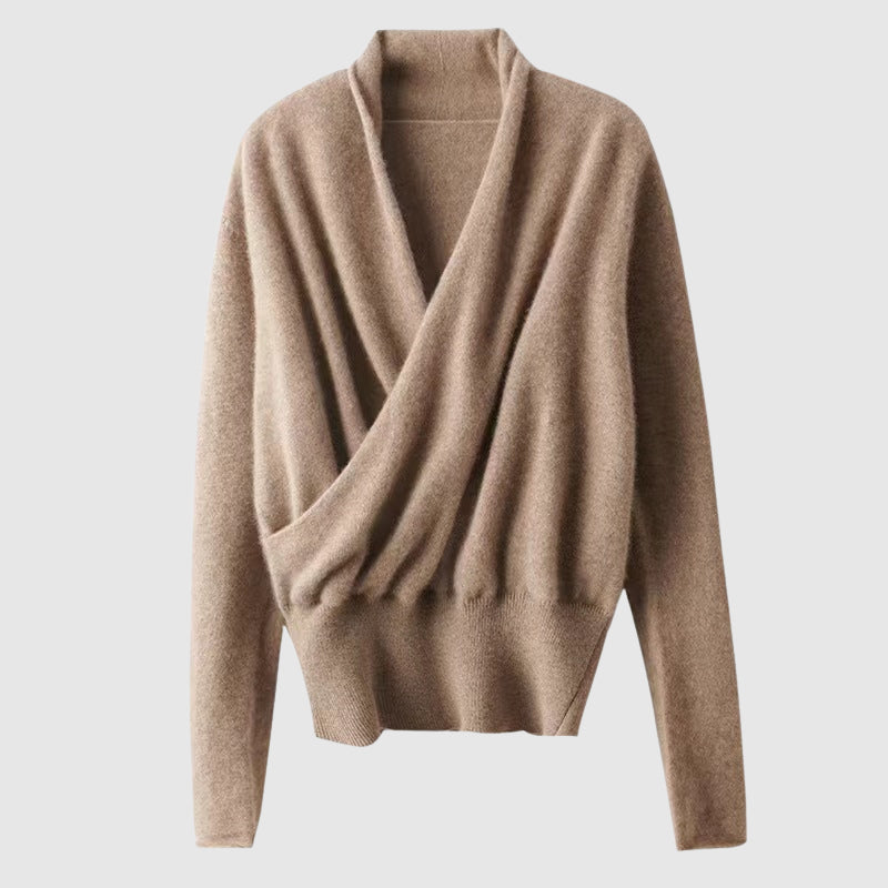 Soft Knit Relaxed Fit Wrap Sweater