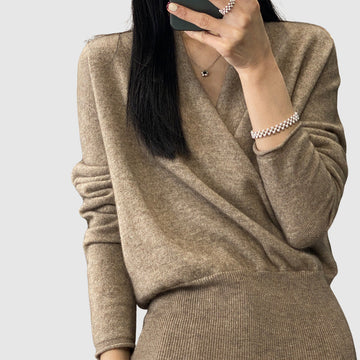 Soft Knit Relaxed Fit Wrap Sweater