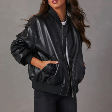 Oversized Glossy Finish Bomber Jacket