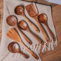 Teak Wood Tapered Handles Utensil Set