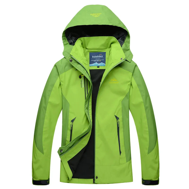 Waterproof Relaxed Fit Adjustable Hood Rain Jacket