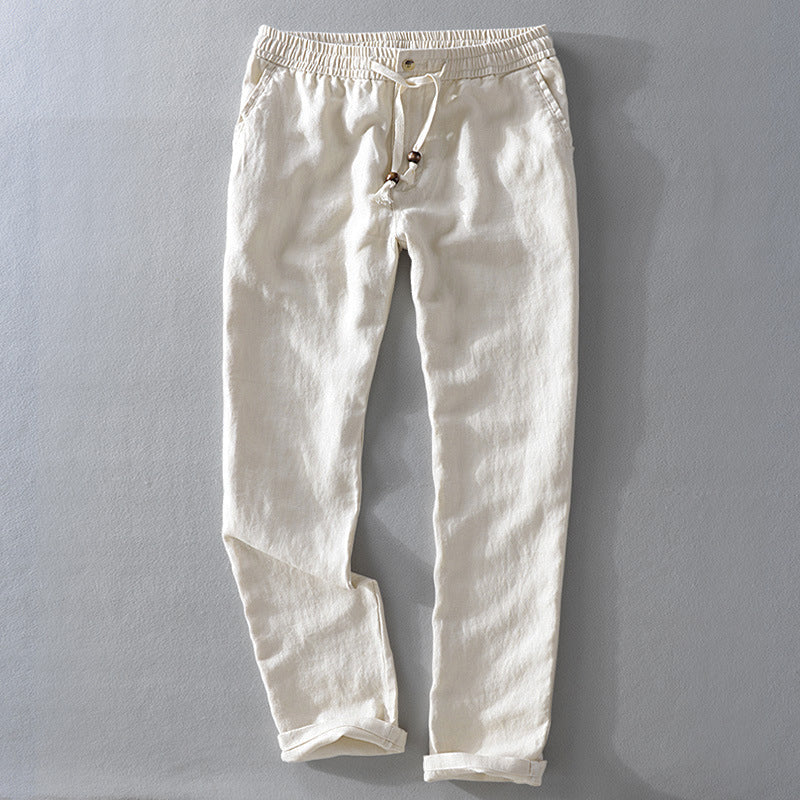 Men's Trousers – Relaxed Fit – Adjustable Waist – Breathable Natural Material – Full Length
