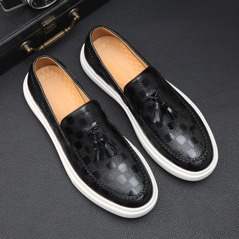 Embossed Tassel Slipper Design Loafers