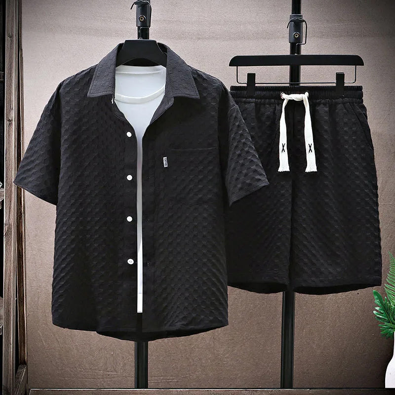 Textured Relaxed Fit Streetwear Set