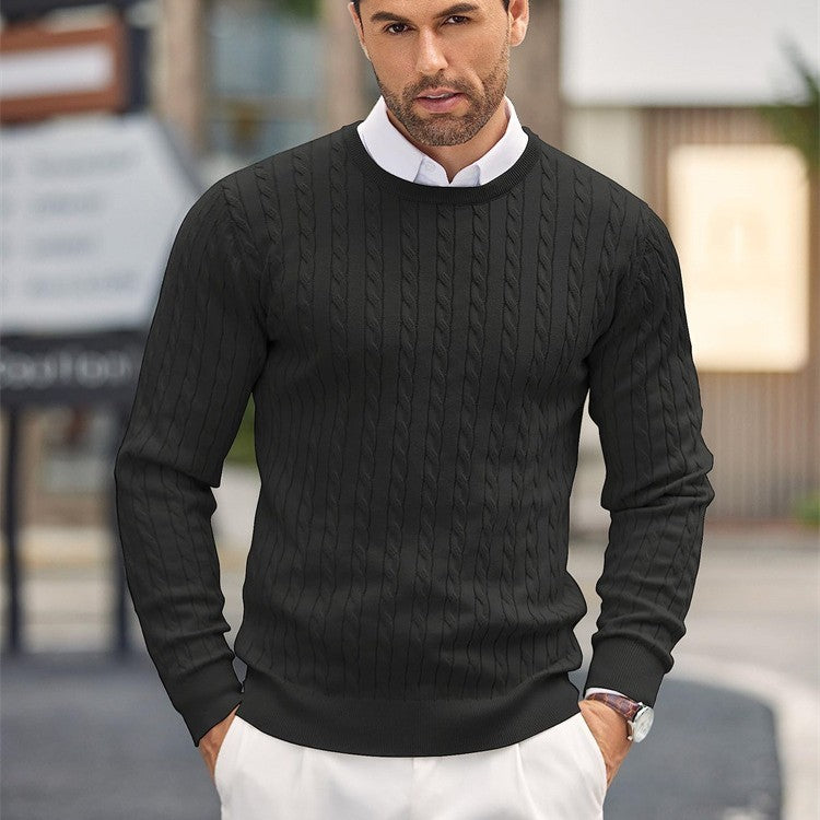 Cable Texture Slim Fit Knit Pullover