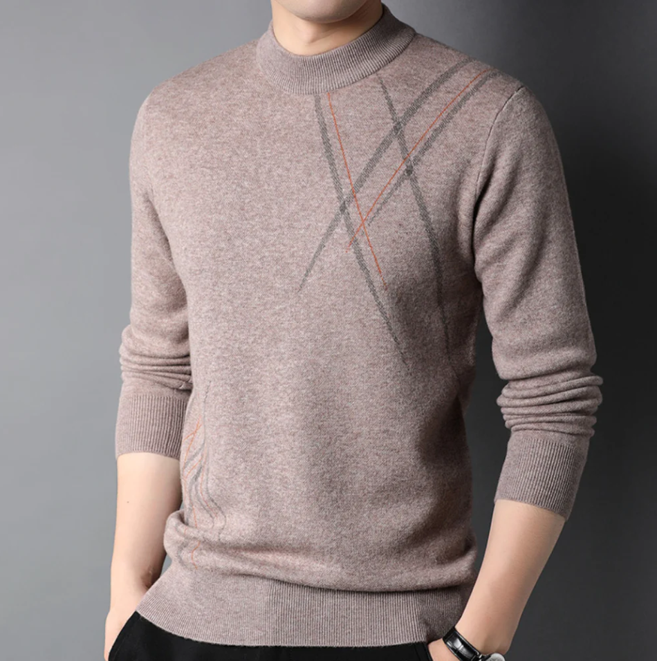 Wool Blend Slim Fit Pullover Sweater