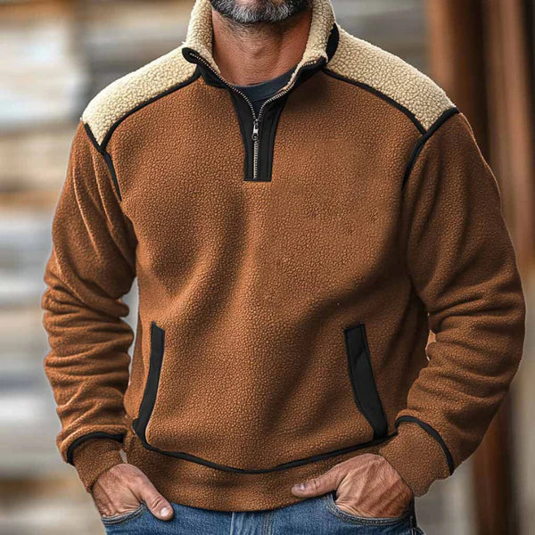 Nordic Fleece Stand-Collar Pullover | Half-Zip Pocket Pullover