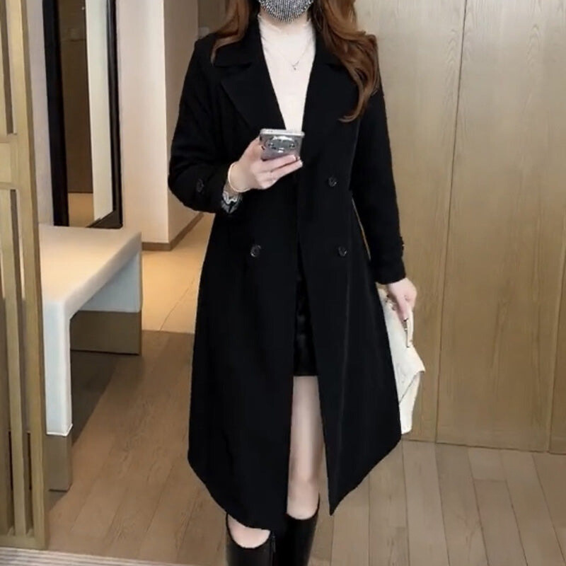 Tailored Fit Wool Blend Double Breasted Trenchcoat