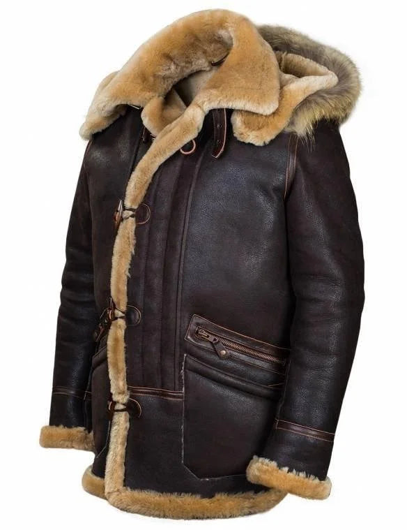 Plush Lined Fur Trim Hooded Jacket