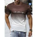 Men's T-shirt - Slim Fit - Round Neck - Soft & Breathable - Gradient Design with Print