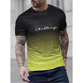 Men's T-shirt - Slim Fit - Round Neck - Soft & Breathable - Gradient Design with Print