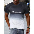 Men's T-shirt - Slim Fit - Round Neck - Soft & Breathable - Gradient Design with Print