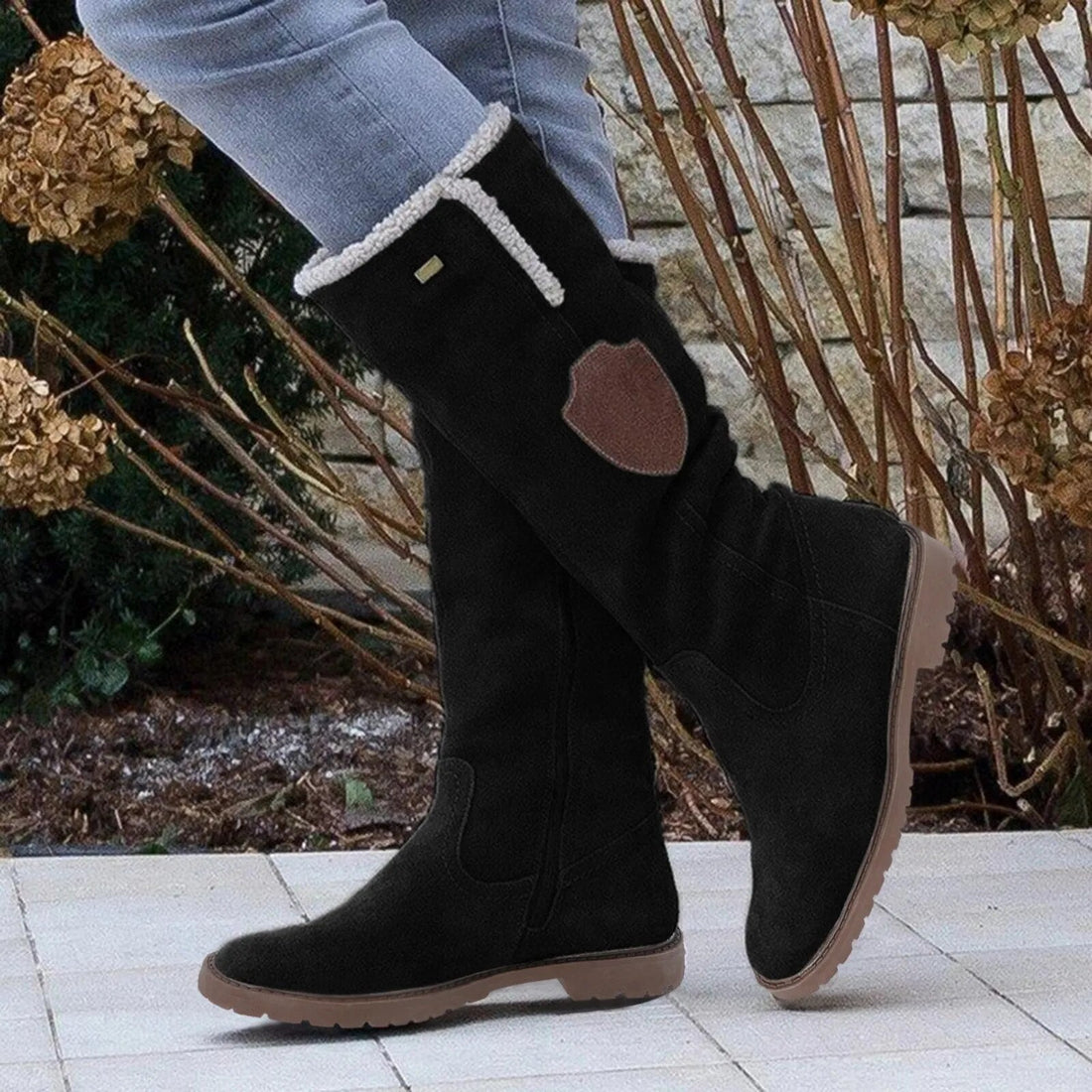 Faux Fur Lined Lug Sole Mid-Calf Boots