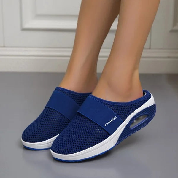 Shock-Absorbing Breathable Mesh Wedge Sandals