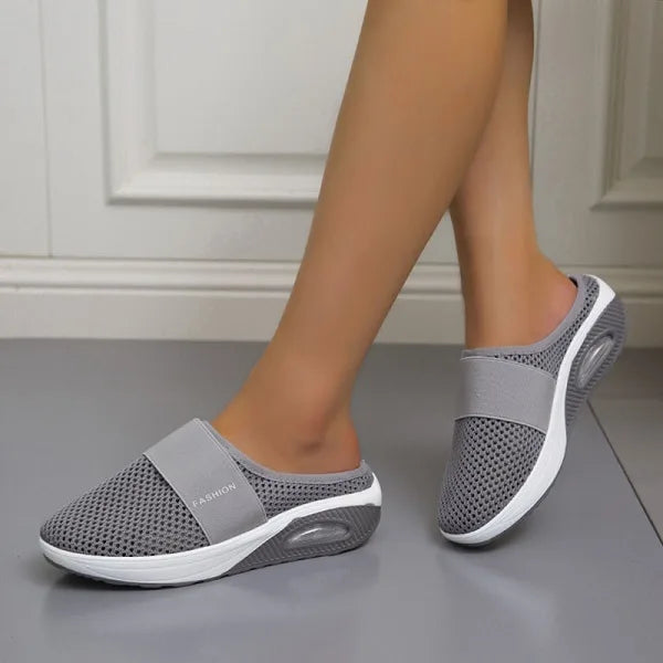 Shock-Absorbing Breathable Mesh Wedge Sandals