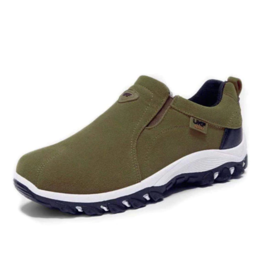 Herresko Slip-On - Ruskind Look - Komfortabel & Fleksibel - Grebssål til Hverdag