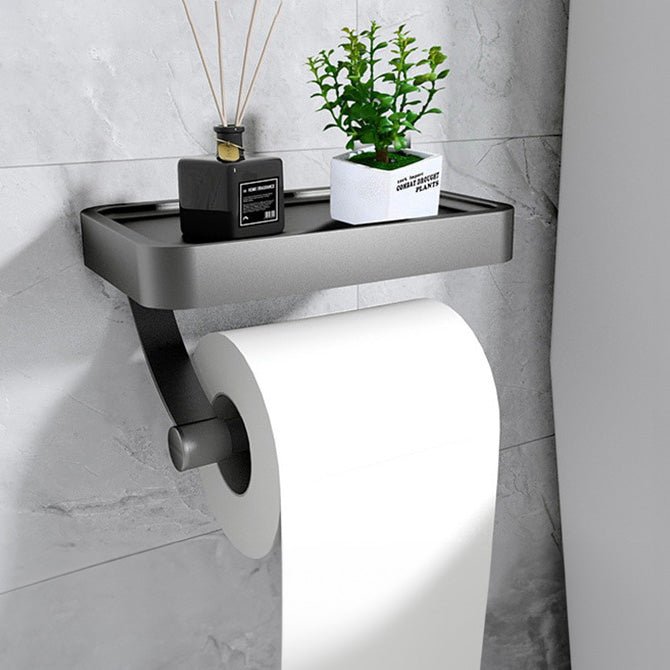 Minimalist Integrated Shelf Wall-Mounted Toilet Paper Holder