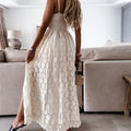 Women's Playsuit - Sleeveless Lace - Maxi Overlay - Elegant and Stylish