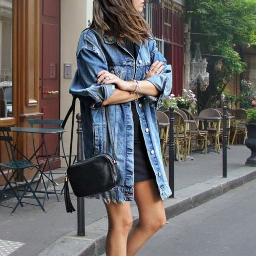 Oversized Denim Style Button-Down Jacket